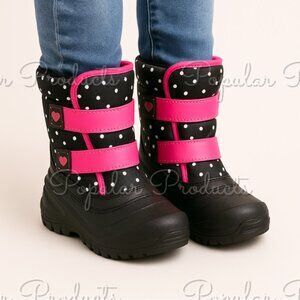 3/$30 Girls Polka Dot Hearts Winter Boots